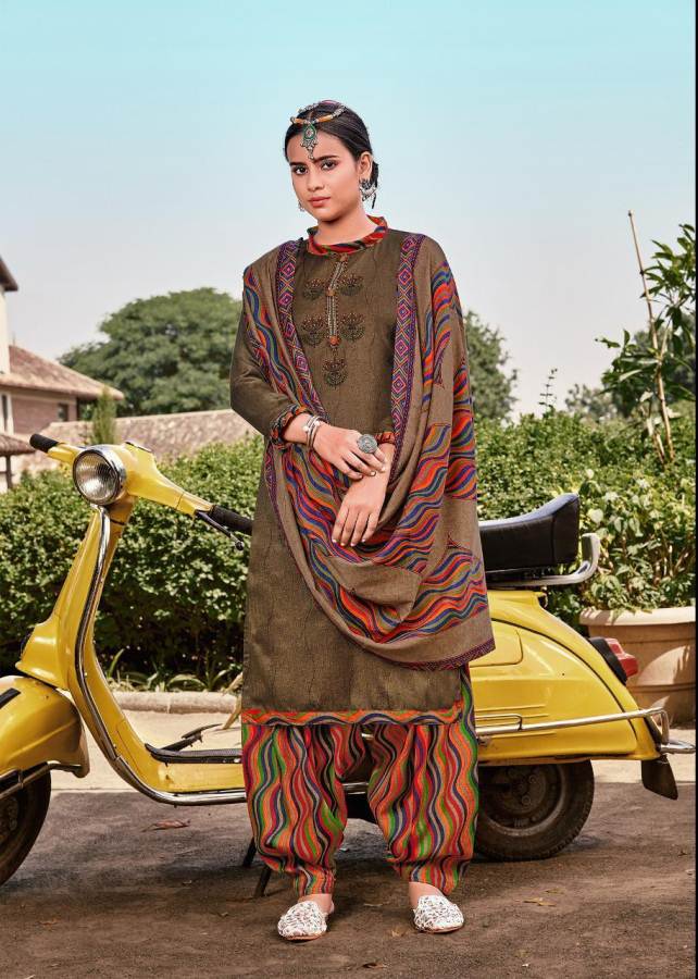 Roli Moli Presents Pakija Pure Pashmina Jacquard Dress Material