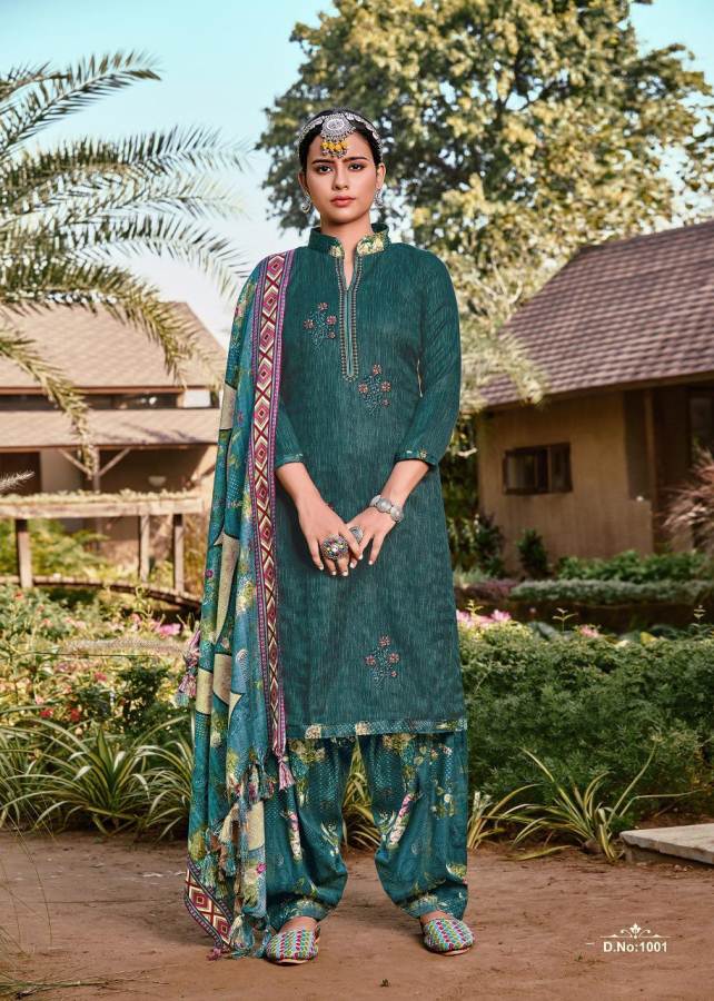 Roli Moli Presents Pakija Pure Pashmina Jacquard Dress Material
