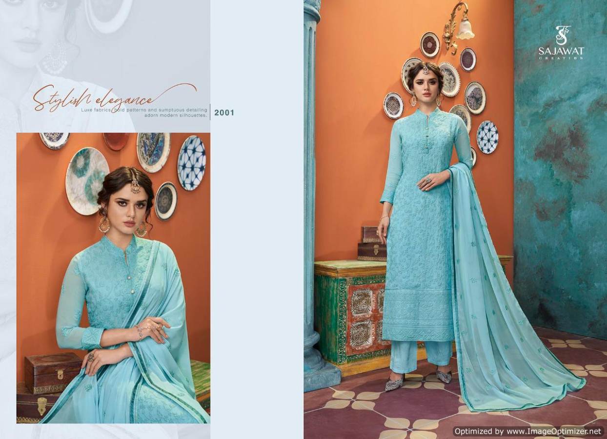 Sajawat Presents Lakhnavi 5 Festive Wear Ready Made Dress Material Collection