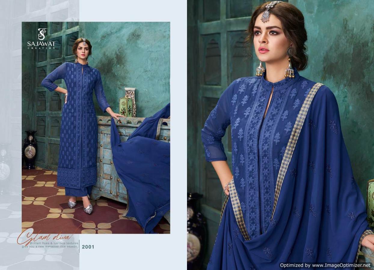 Sajawat Presents Lakhnavi 5 Festive Wear Ready Made Dress Material Collection