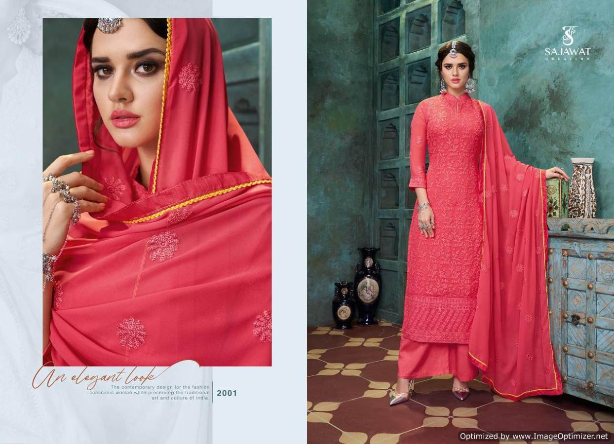 Sajawat Presents Lakhnavi 5 Festive Wear Ready Made Dress Material Collection