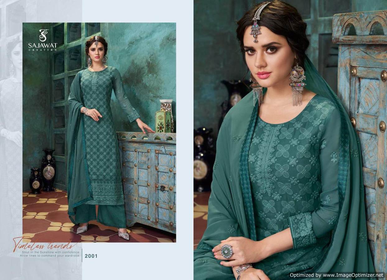 Sajawat Presents Lakhnavi 5 Festive Wear Ready Made Dress Material Collection