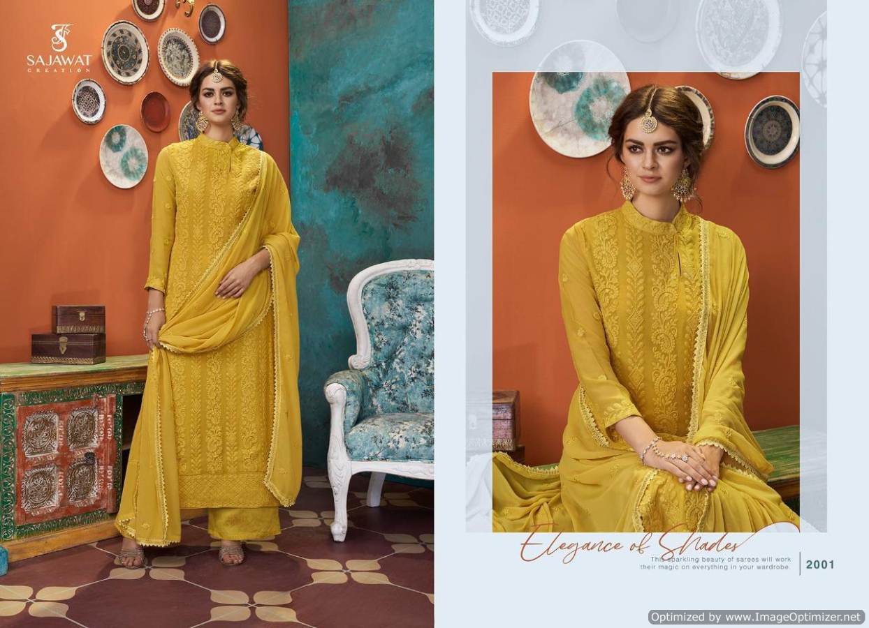 Sajawat Presents Lakhnavi 5 Festive Wear Ready Made Dress Material Collection