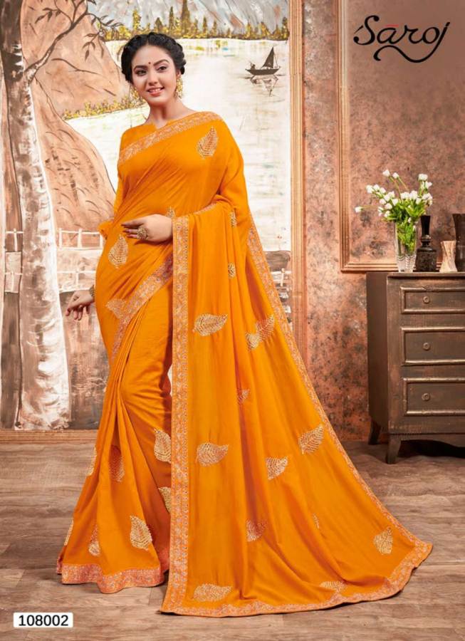 Saroj Presents  Mehandi  Designer Saree Collection