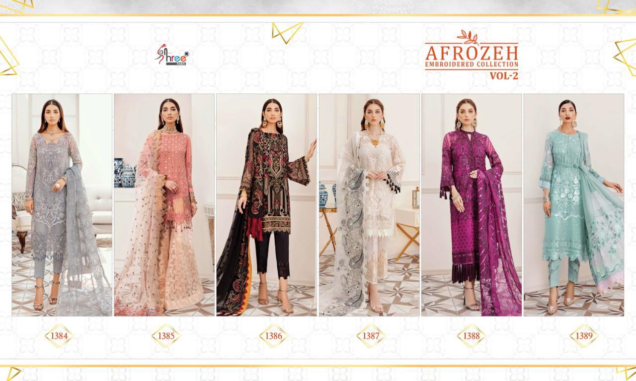 Shree Presents  Afrozeh Embroidered Collection  Vol 2 Pakistani Suits