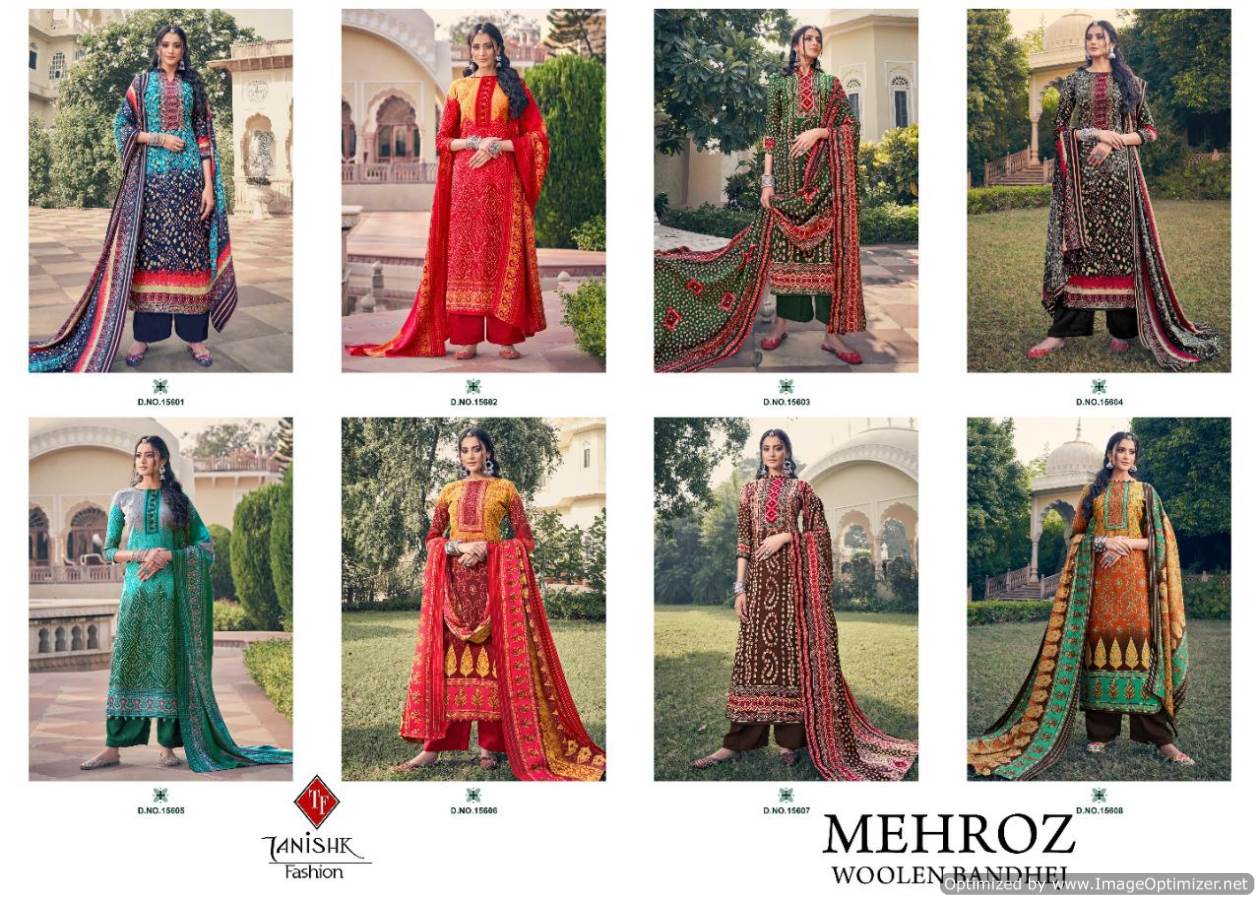 Tanishk Presents  Mehroz Woolen Bandhej Printed Pashmina Collection