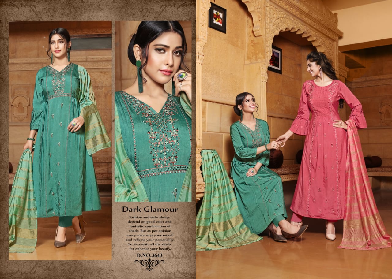 Yami  Presents Gajban  Stylish Gown With Dupatta