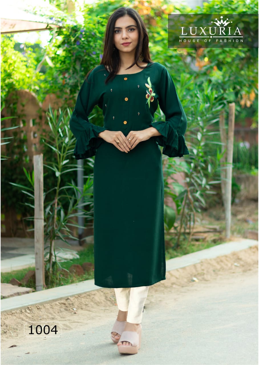 Luxuria  Presents Zoiee..2 Kurti With Pant Catalogue