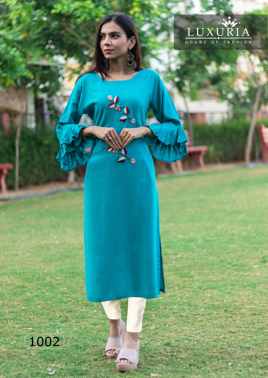Luxuria  Presents Zoiee..2 Kurti With Pant Catalogue