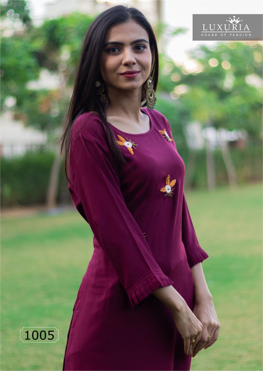 Luxuria  Presents Zoiee..2 Kurti With Pant Catalogue