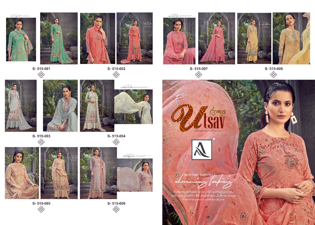 Alok Presents Utsav Designer Dress Material       [10 Pcs Set]