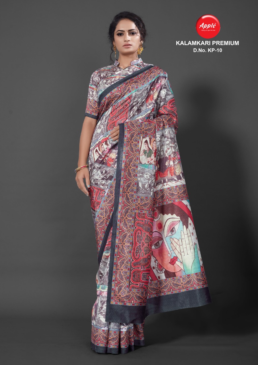 Apple Presents Kalamkari Premium Designer Saree Collection         (12 Pcs Set)