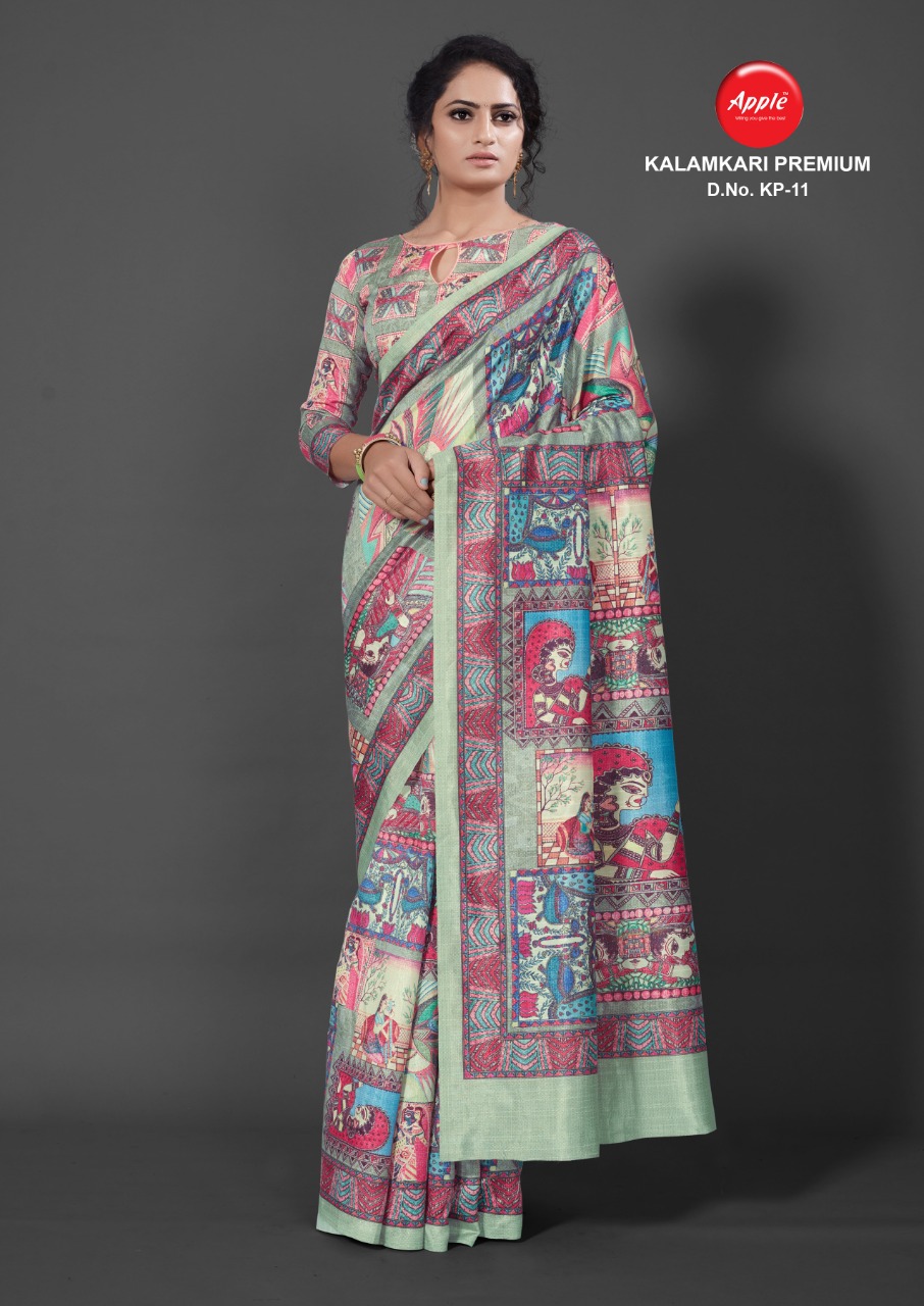 Apple Presents Kalamkari Premium Designer Saree Collection         (12 Pcs Set)