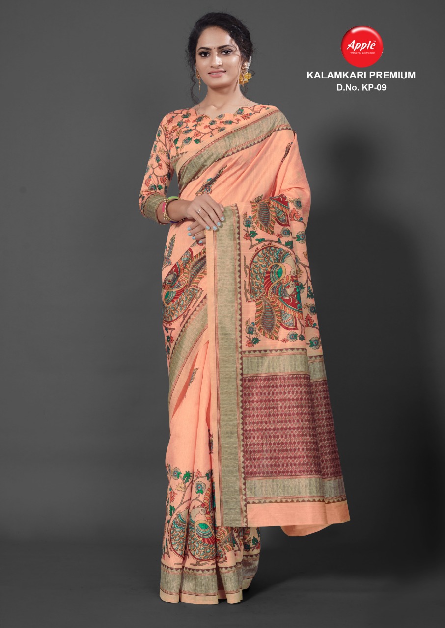 Apple Presents Kalamkari Premium Designer Saree Collection         (12 Pcs Set)