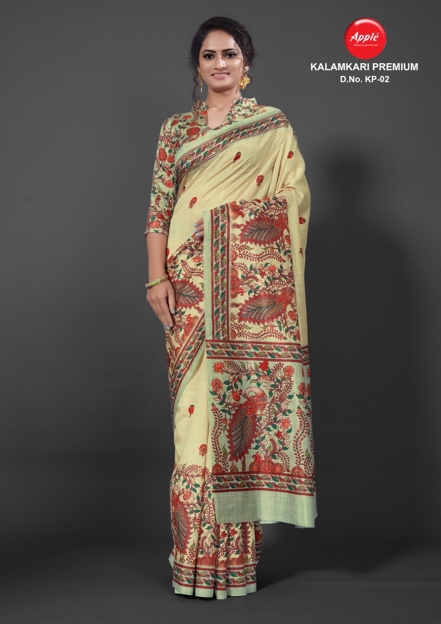 Apple Presents Kalamkari Premium Designer Saree Collection         (12 Pcs Set)