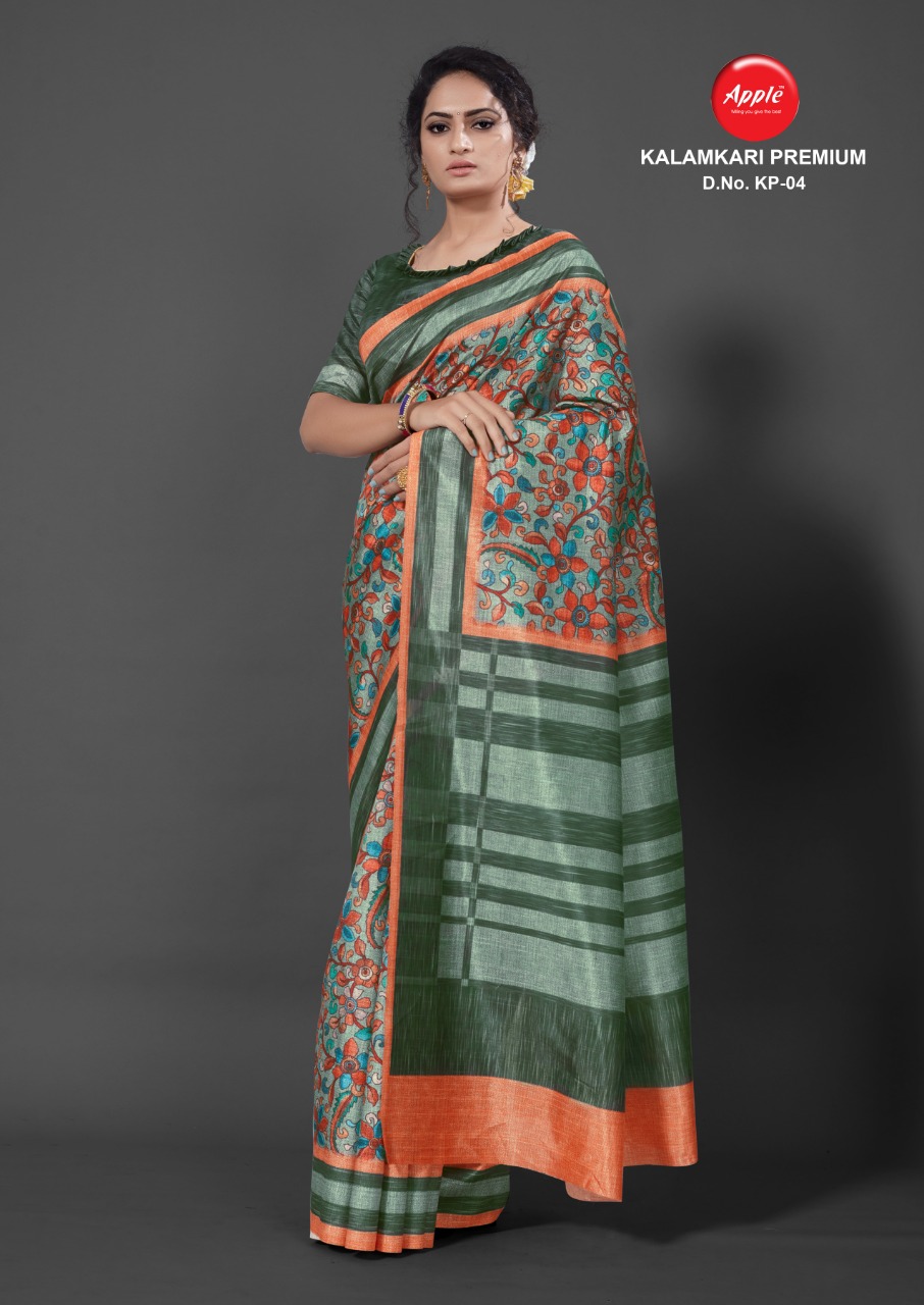 Apple Presents Kalamkari Premium Designer Saree Collection         (12 Pcs Set)