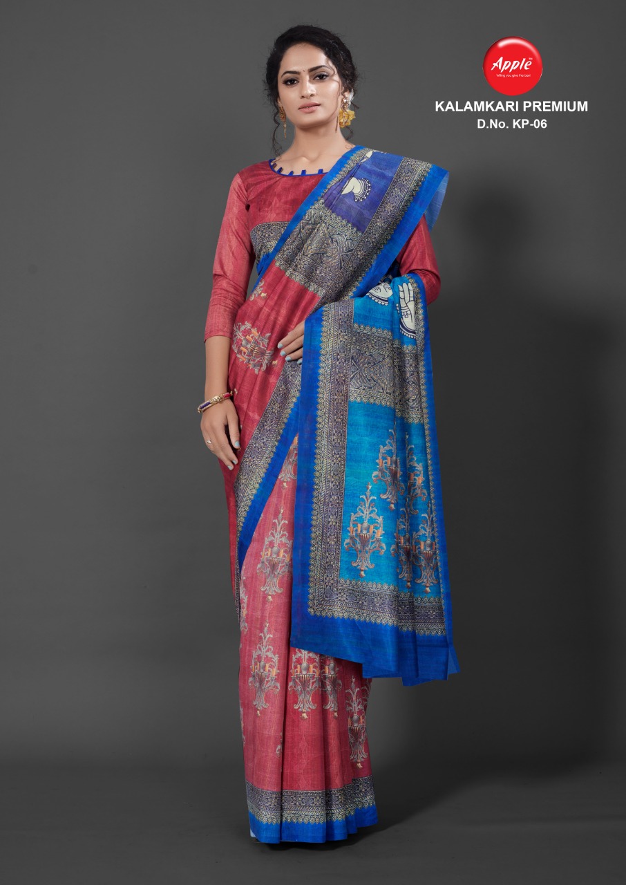 Apple Presents Kalamkari Premium Designer Saree Collection         (12 Pcs Set)