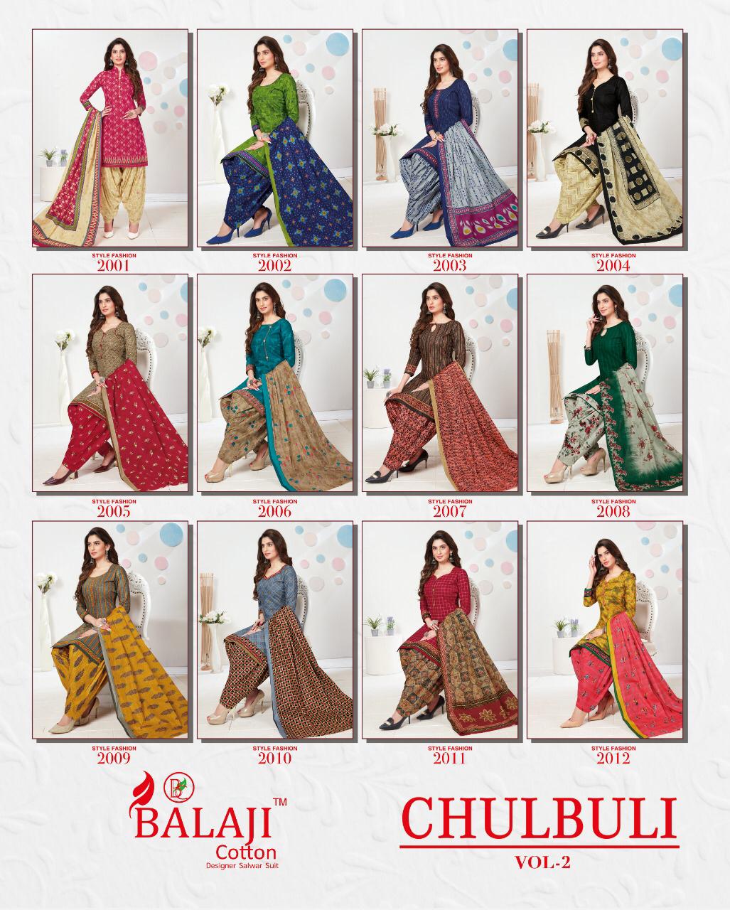Balaji Presents  Chulbuli Vol 2 Printed Dress Material