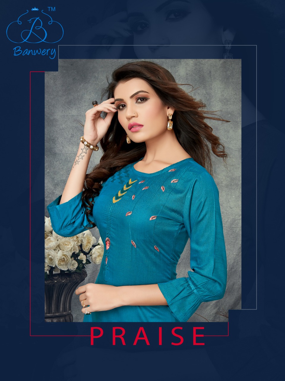Banwery Present Praise Casual Wear Kurti With Palazzo Collection.