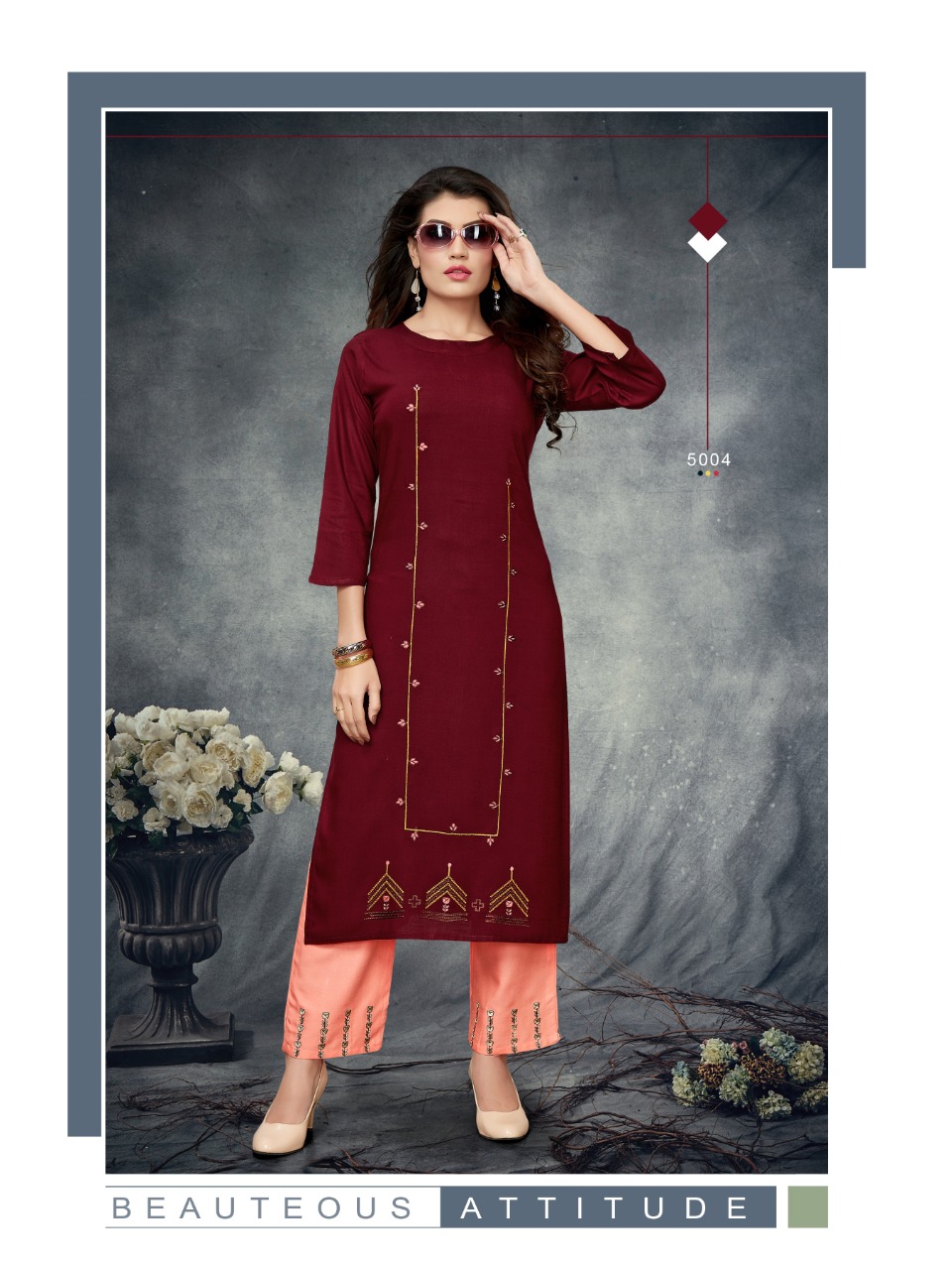 Banwery Present Praise Casual Wear Kurti With Palazzo Collection.