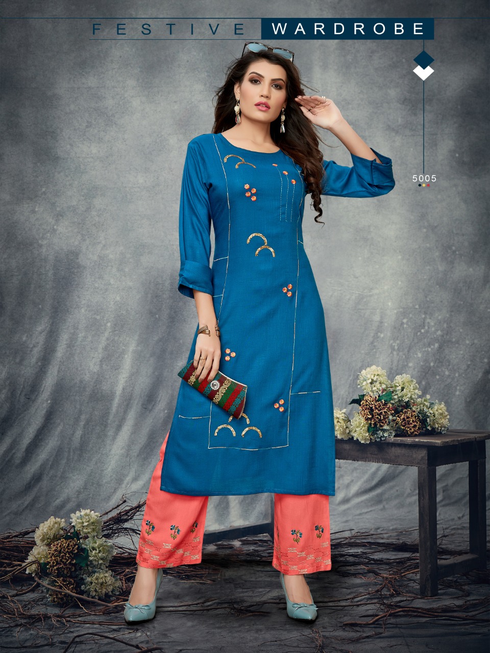 Banwery Present Praise Casual Wear Kurti With Palazzo Collection.