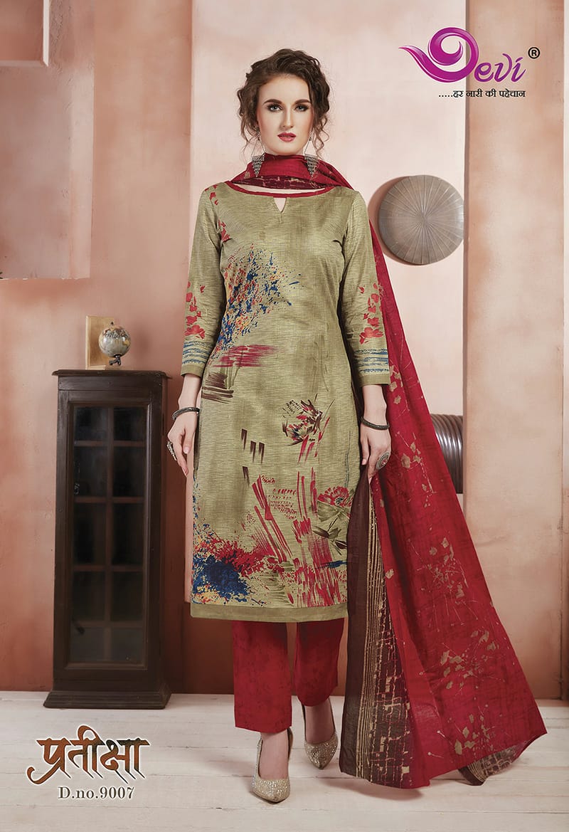 Devi  Presents Pratiksha  Vol 9 Printed Dress Material