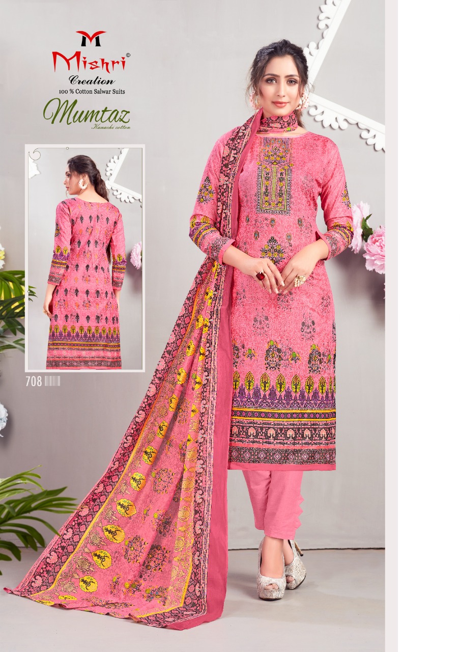 Mishri Presents Mumtaz 7 Collection Of Rich Look Pure Cotton Designer Dress Materials