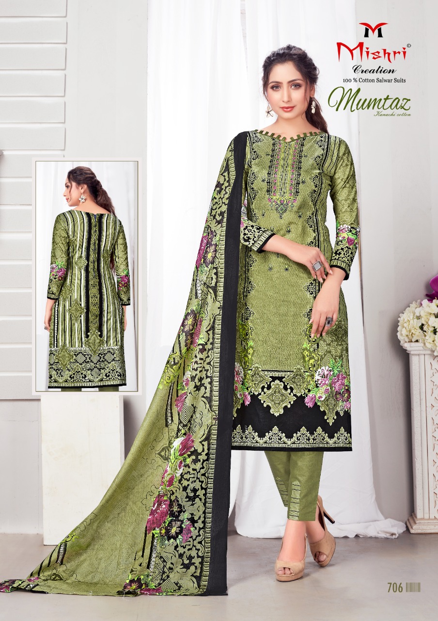 Mishri Presents Mumtaz 7 Collection Of Rich Look Pure Cotton Designer Dress Materials