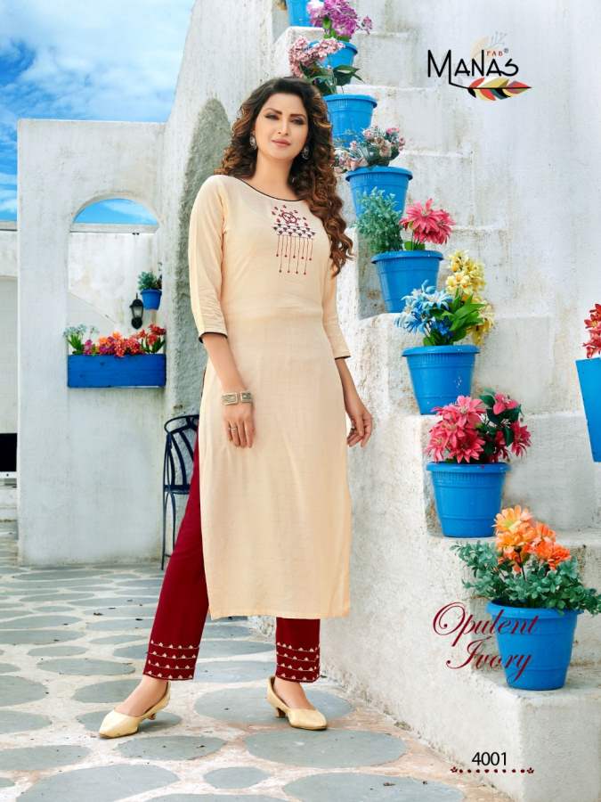 Manas Presents  Belle  Designer Kurti With Bottom Collection