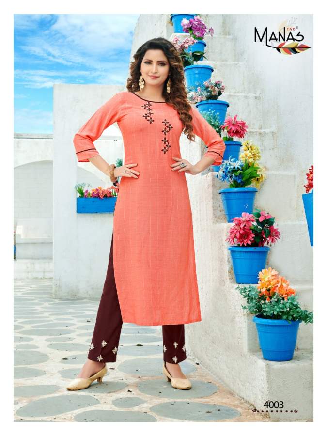 Manas Presents  Belle  Designer Kurti With Bottom Collection