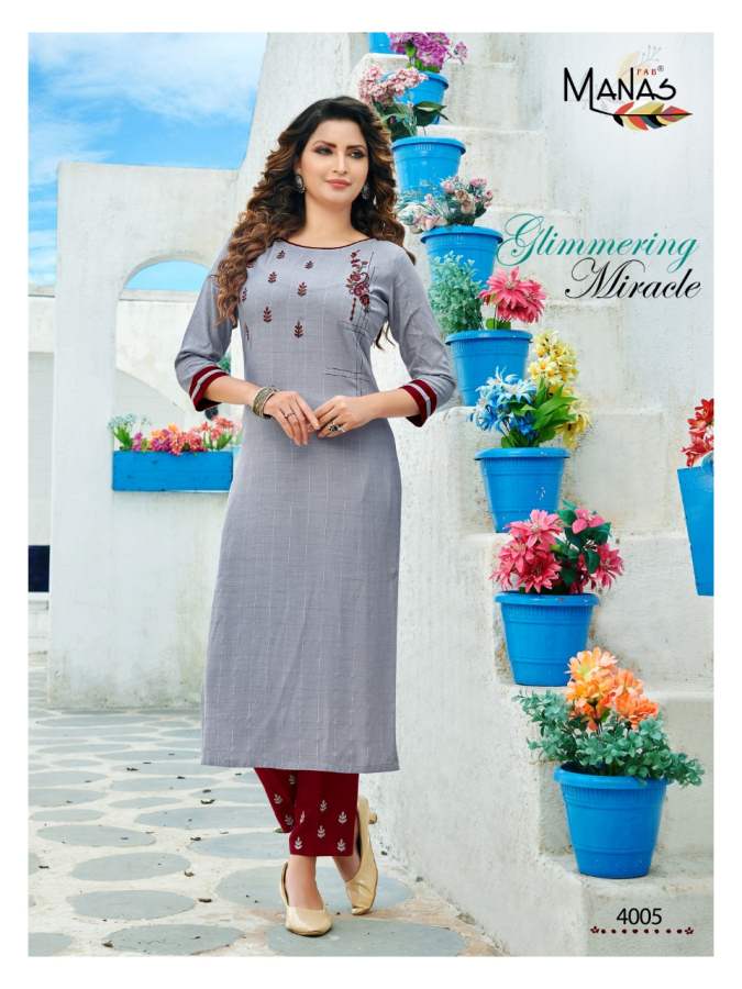 Manas Presents  Belle  Designer Kurti With Bottom Collection