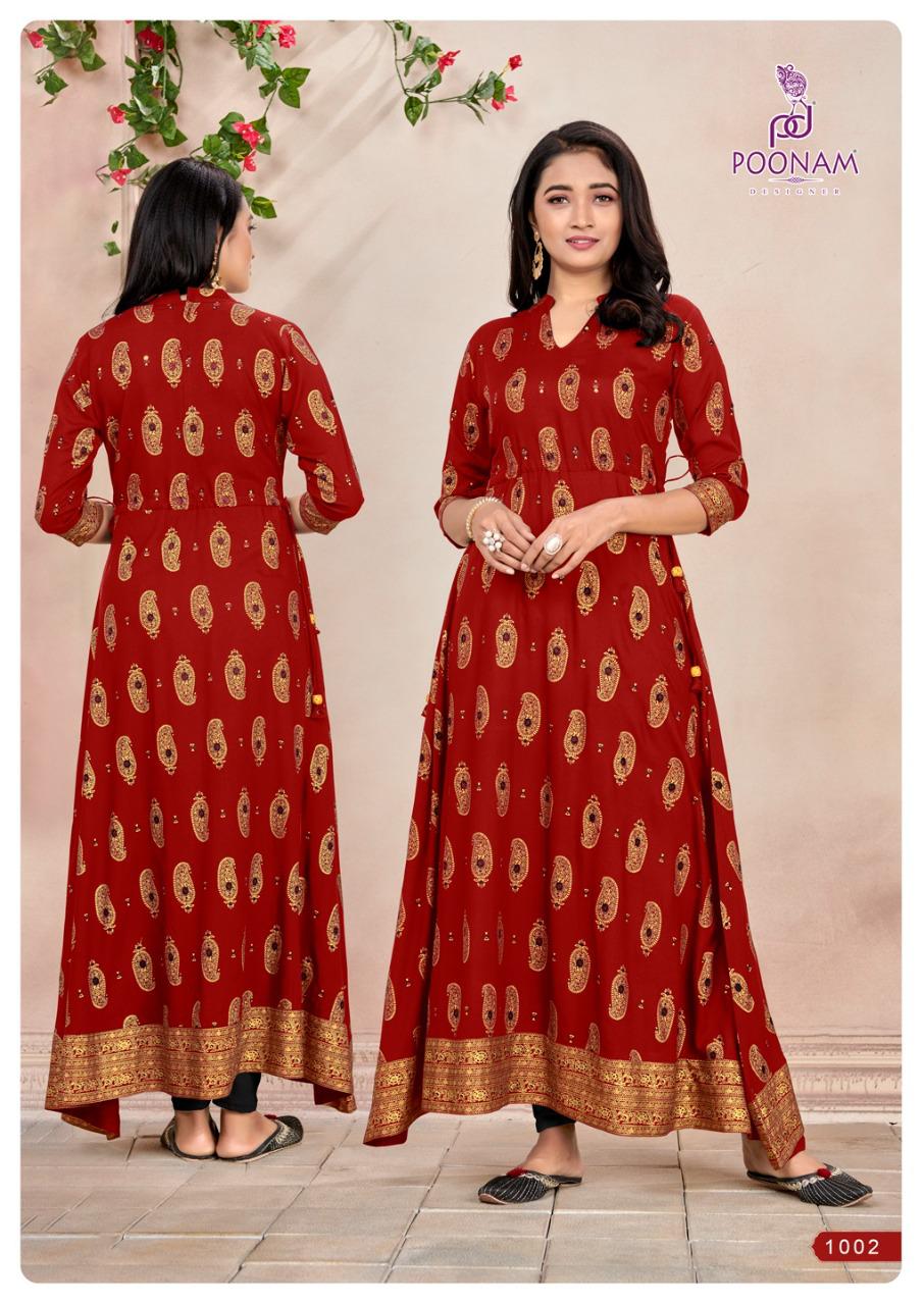 Poonam Presents Nirja Long Gown Kurti Collection