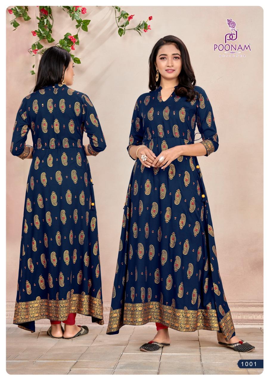 Poonam Presents Nirja Long Gown Kurti Collection