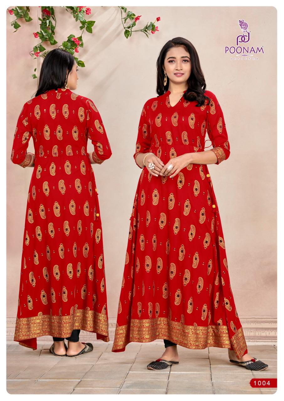 Poonam Presents Nirja Long Gown Kurti Collection