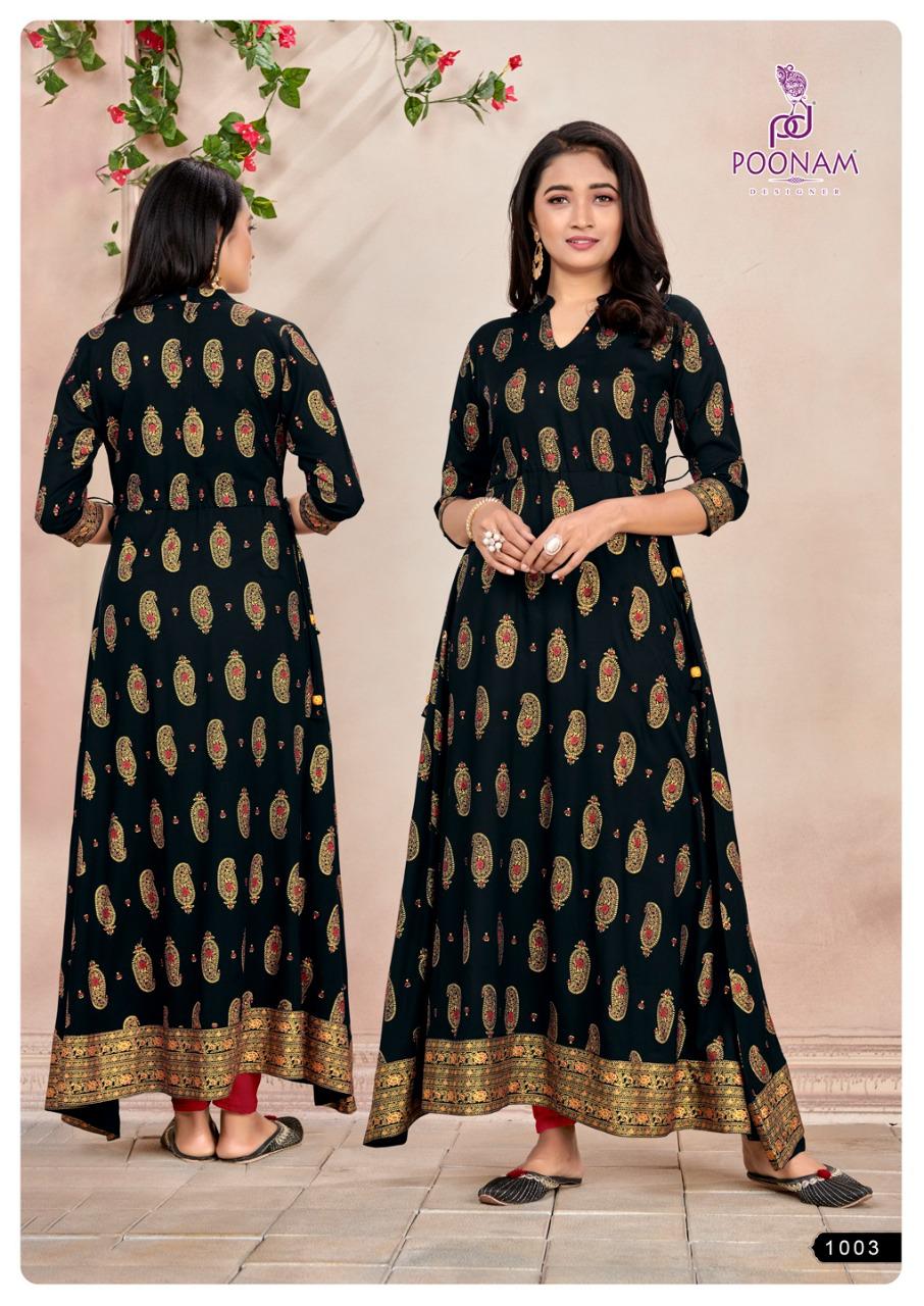 Poonam Presents Nirja Long Gown Kurti Collection