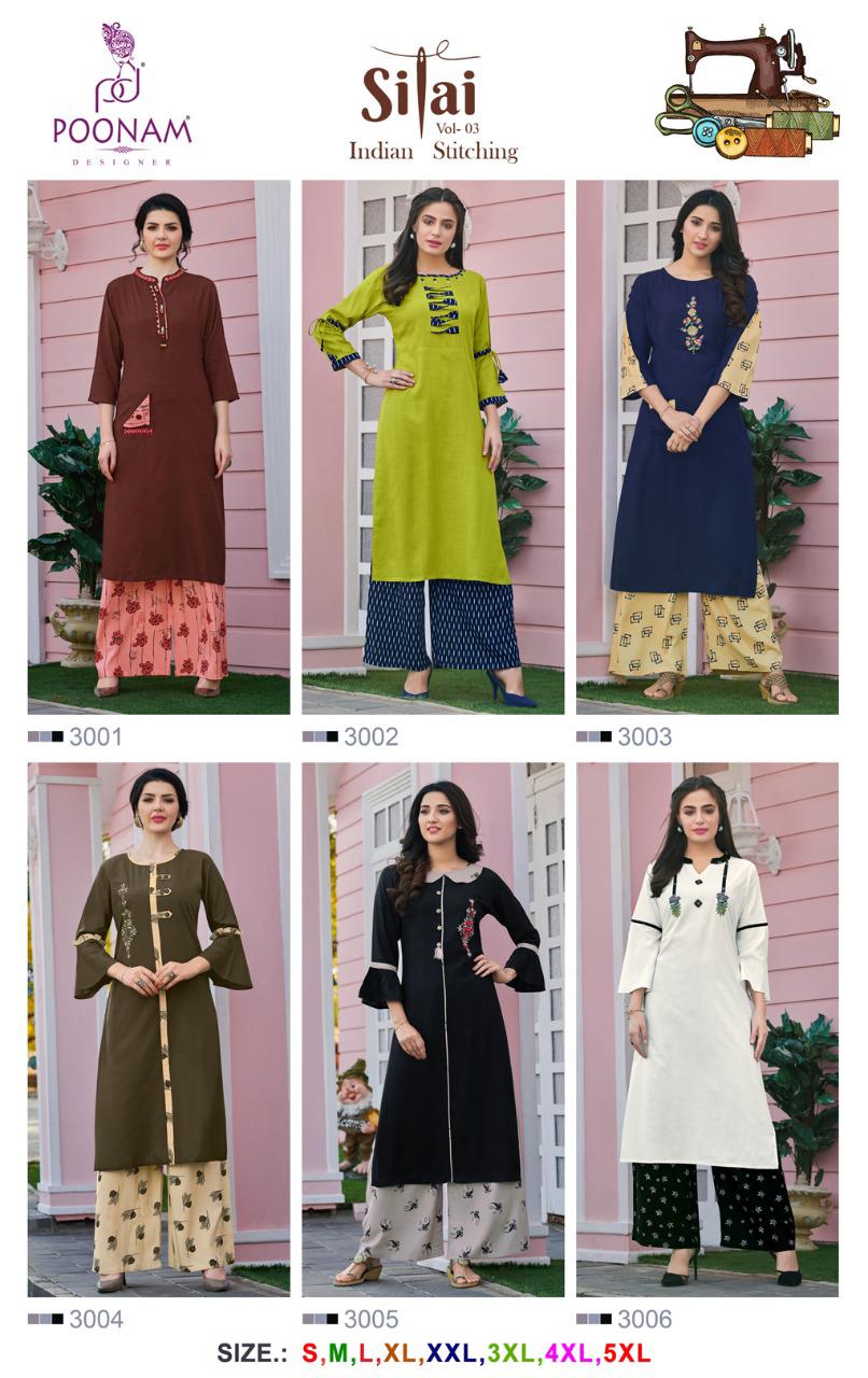 Poonam  Presents Silai  Casual Kurti With Bottom