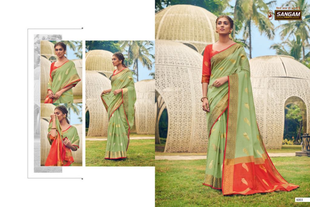 Sangam  Presents Neem Jari Cotton Designer Saree Collection