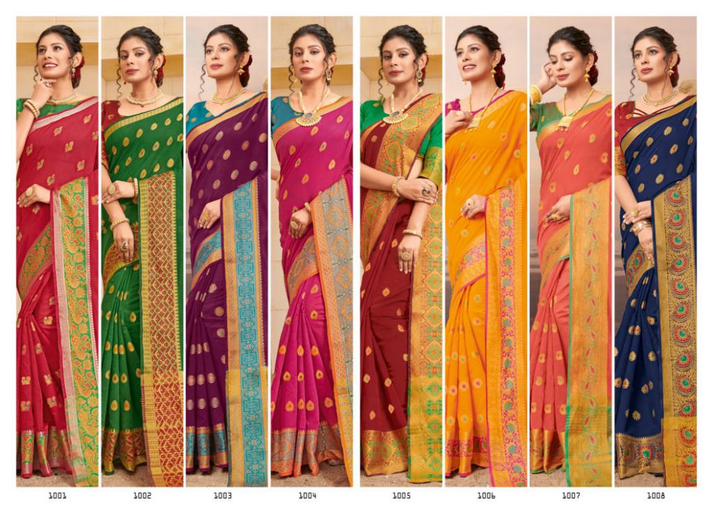 Sangam Presents Orange Cotton Designer Cotton Sarees
