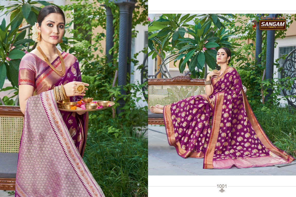 Sangam  Presents Vasundhara Festive Wear  Sarees Collection
