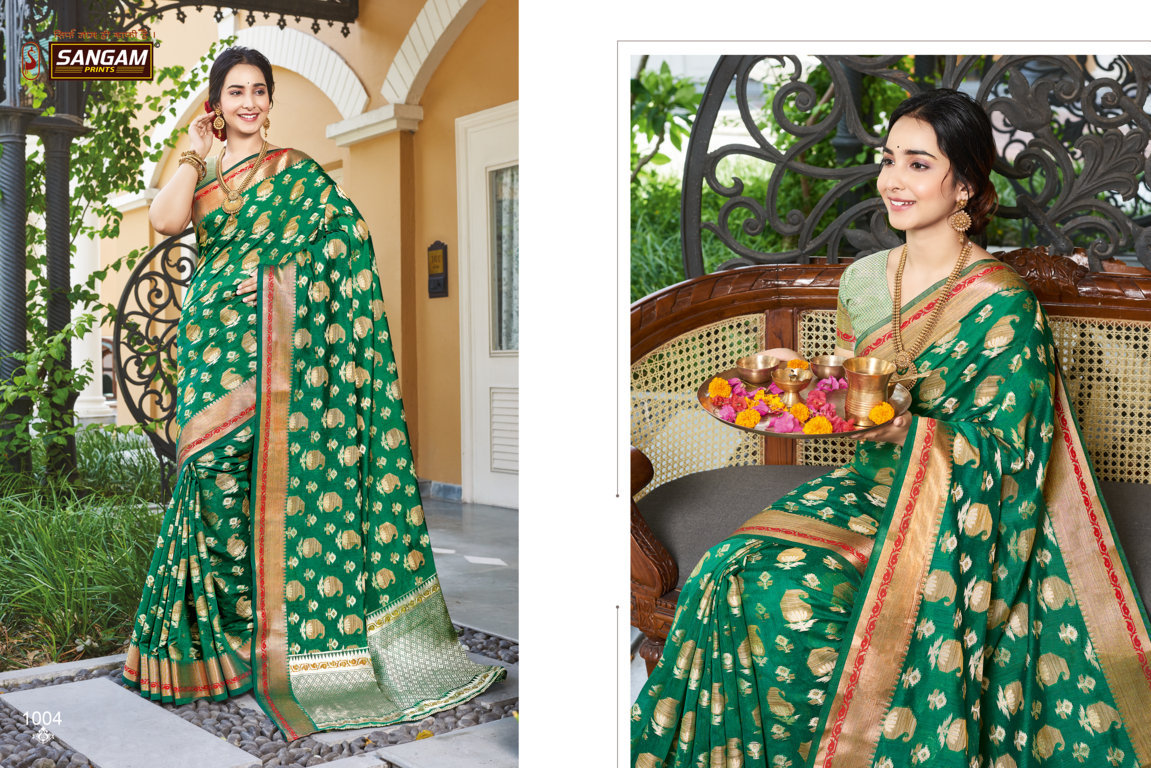 Sangam  Presents Vasundhara Festive Wear  Sarees Collection