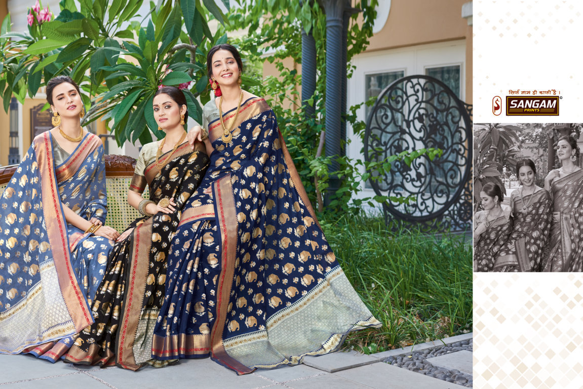 Sangam  Presents Vasundhara Festive Wear  Sarees Collection