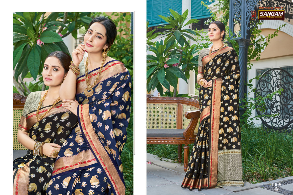 Sangam  Presents Vasundhara Festive Wear  Sarees Collection