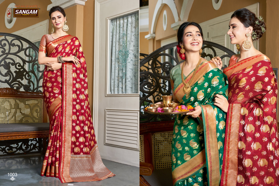 Sangam  Presents Vasundhara Festive Wear  Sarees Collection