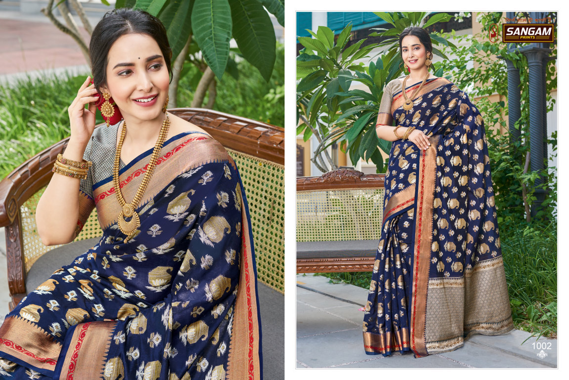 Sangam  Presents Vasundhara Festive Wear  Sarees Collection