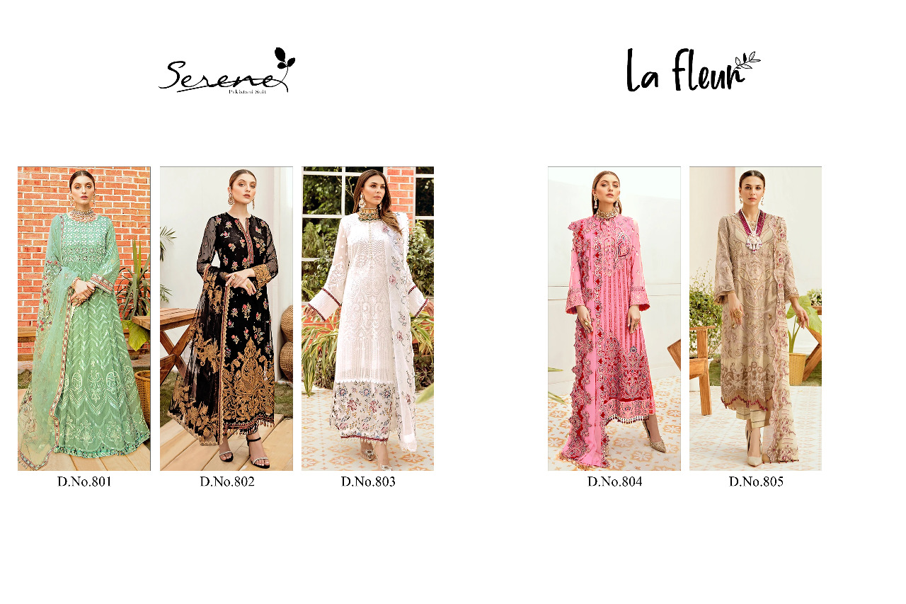 Serene Presents La Fleur Designer Pakistani Suits Collection