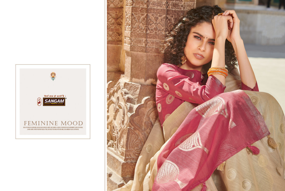 Sangam Presents Linen Weaves Designer Sarees Collection