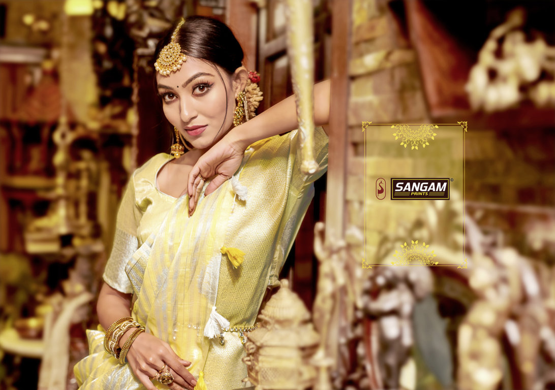Sangam Presents Blueberry Linen Sarees Collection