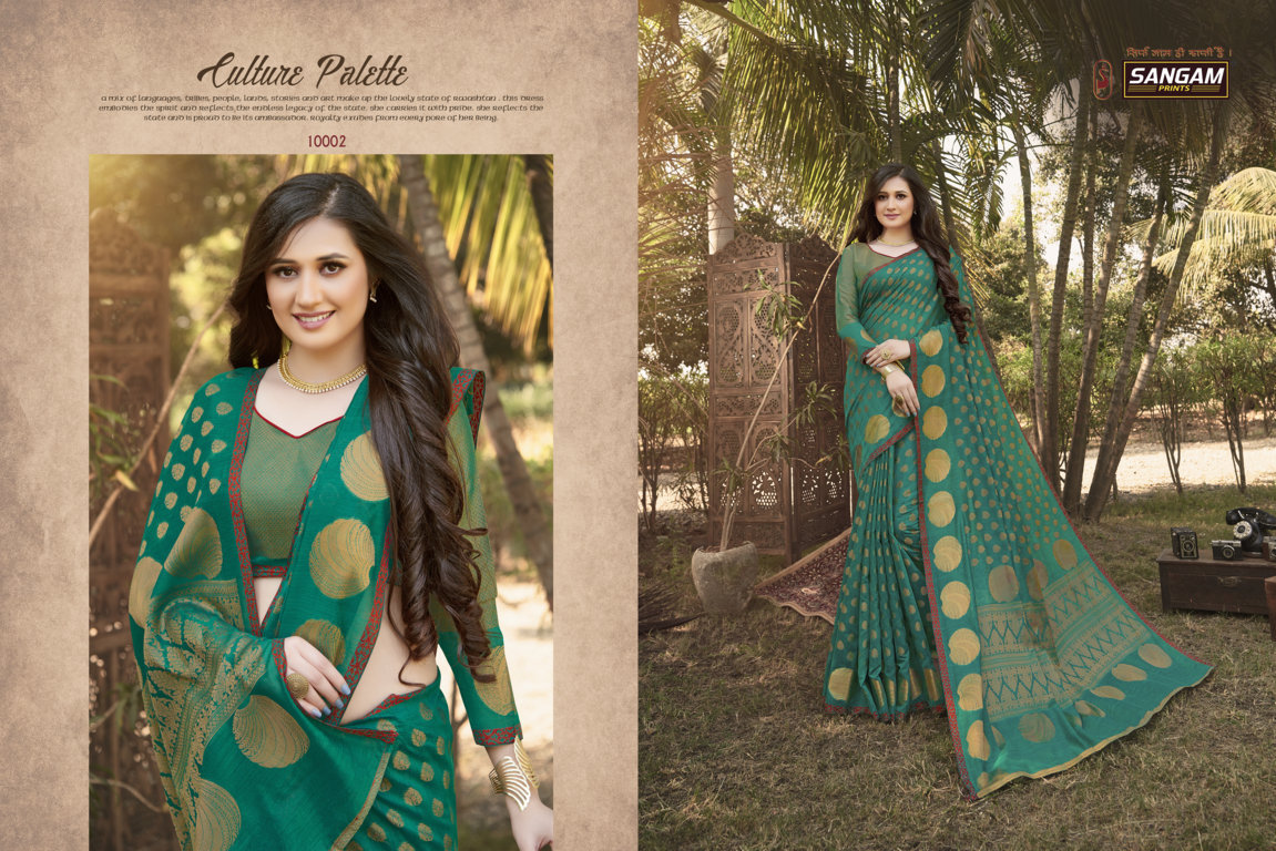 Sangam Prints Desi Dhaga Handloom Silk Saree