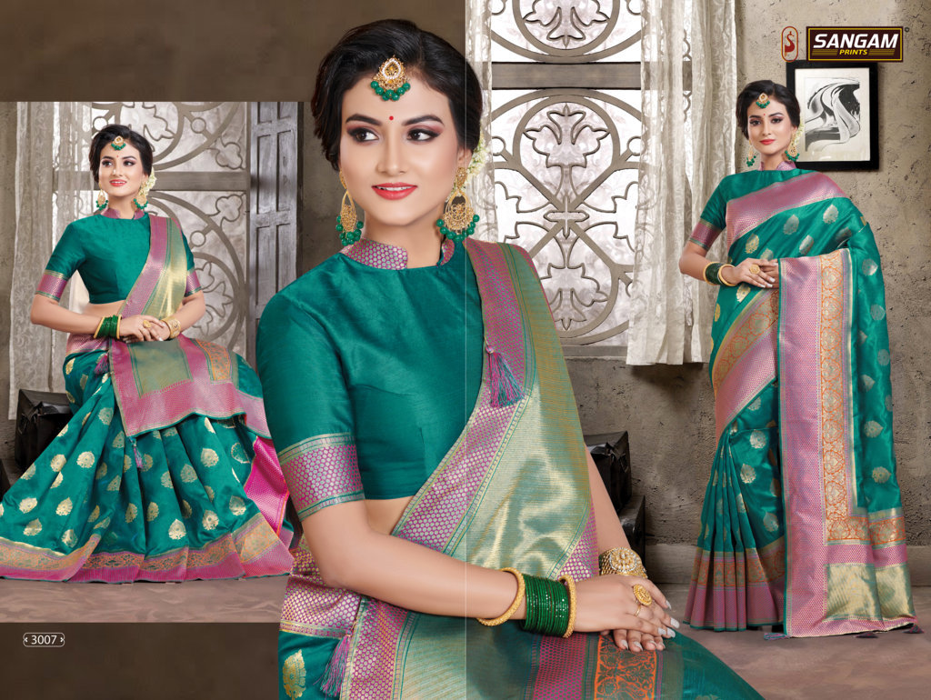 Sangam Presents Sanskruti Crystal Silk Sarees