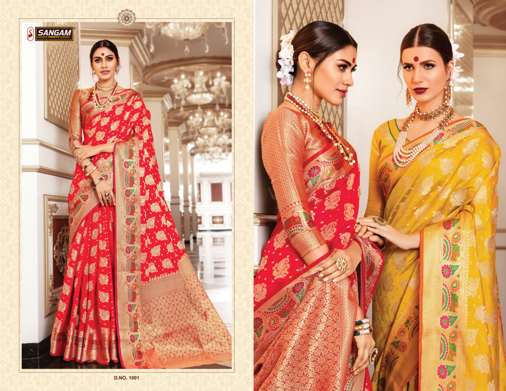 Sangam Presents Tanushree Silk Designer Sarees Collection